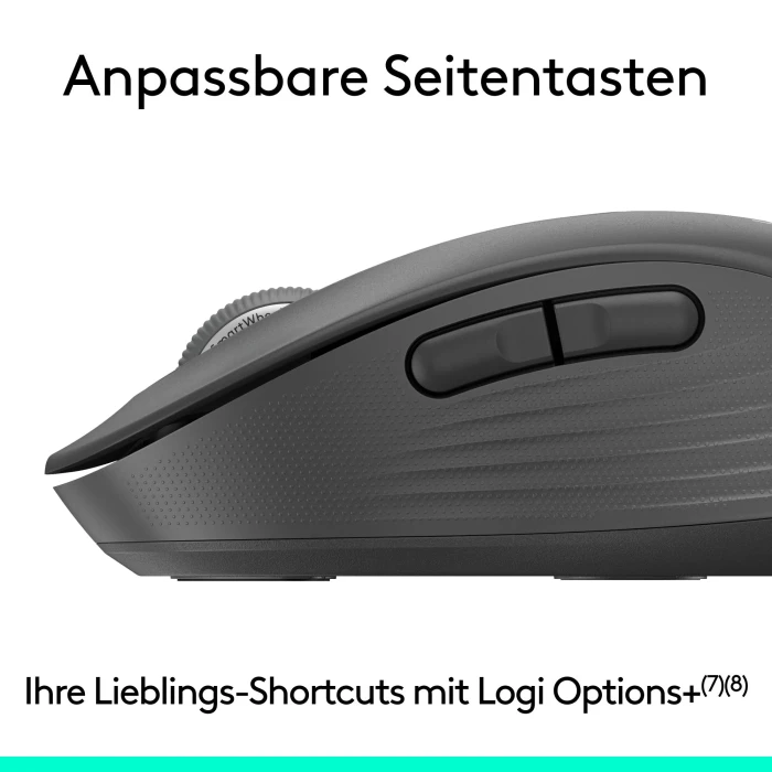 Logitech Signature M650 Medium mit Mauspad, Graphite, Logi Bolt, USB/Bluetooth