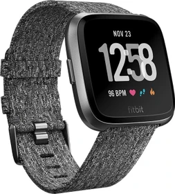 Fitbit Versa Special Edition Aktivitäts-Tracker charcoal woven/graphite aluminium