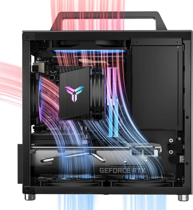 Jonsbo T8 PLUS Black, schwarz, Glasfenster, Mini-ITX