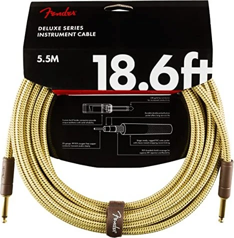Fender Deluxe Series Instrument Cable Tweed Straight 5.5m