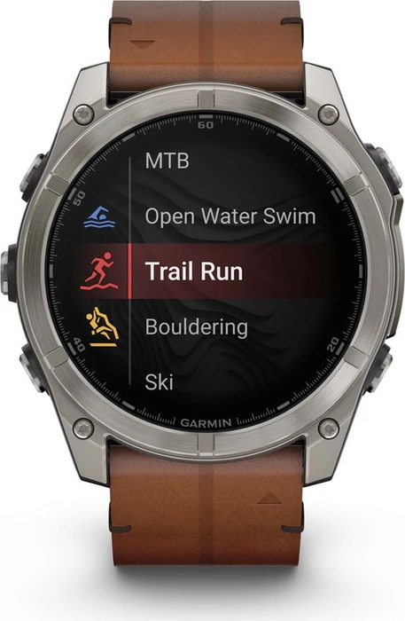 Garmin Fenix 8 51mm Sapphire titanium/chestnut leather