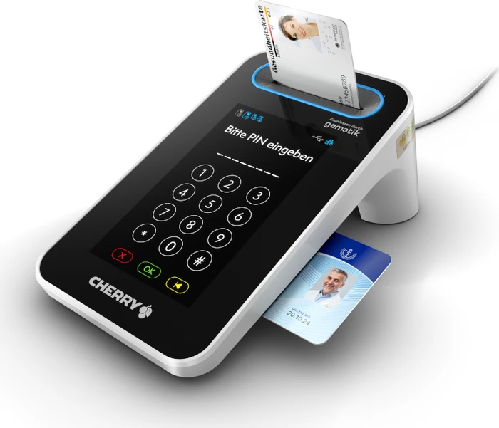 Cherry eHealth Terminal, Multi-Slot-Cardreader, USB-A/USB-C/RJ-45 [Buchse]