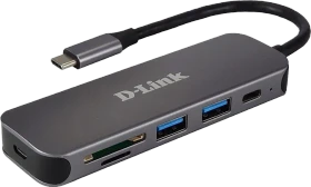 D-Link 5-in-1 USB-C Multiport-Adapter, Card Reader, USB-C 3.0 [Stecker] (DUB-2325)