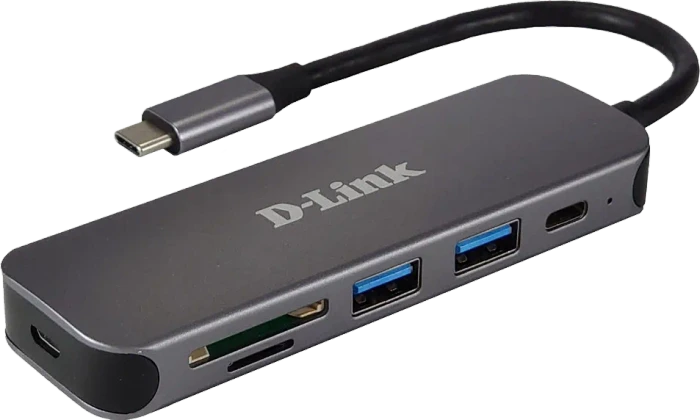 D-Link 5-in-1 USB-C Multiport-Adapter, Card Reader, USB-C 3.0 [Stecker]