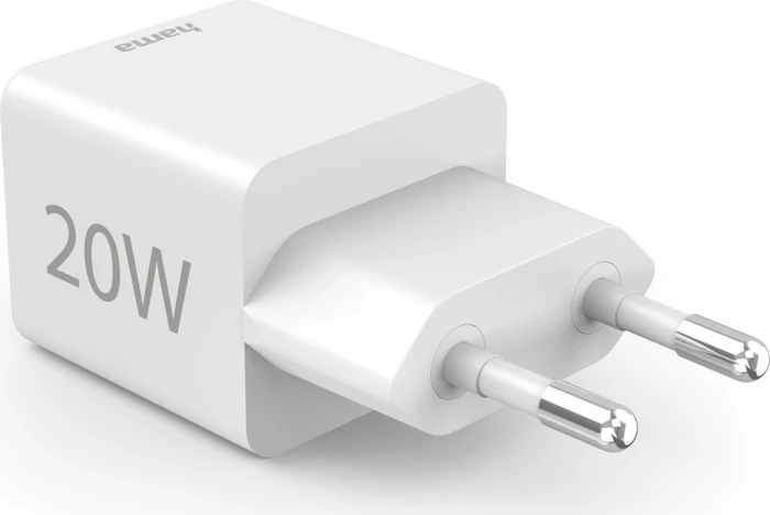 Hama Schnellladegerät 1x USB-C 1x USB-A Mini-Ladegerät PD 20 W weiß