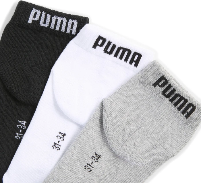 Puma Teenager Socken grau/weiß/schwarz, 3 Paare