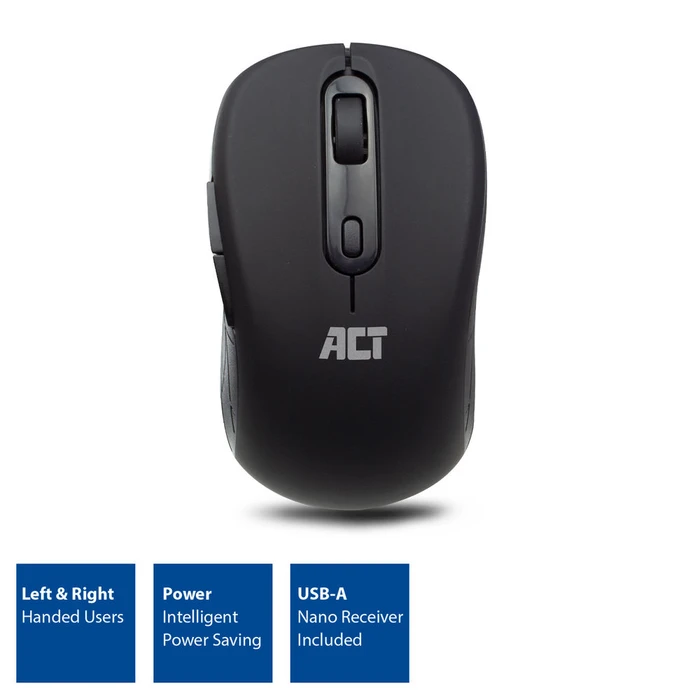 Act Wireless Mouse 1600dpi schwarz, USB
