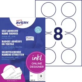 Avery-Zweckform Namensetiketten rund, 65mm, ablösbar, weiß, seidenglänzend, 20 Blatt (160 Etiketten)