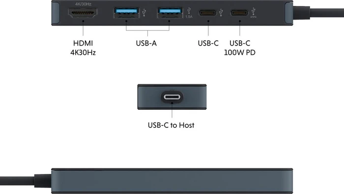Targus HyperDrive Flex 5, USB-C 3.0 [Stecker], schwarz