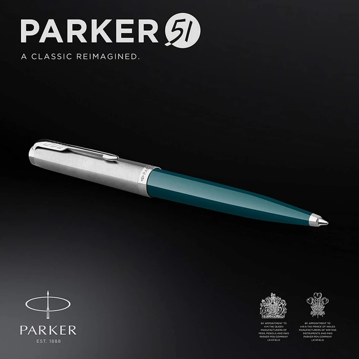 Parker 51 Kugelschreiber teal blue resin/chrome trim, Geschenkbox