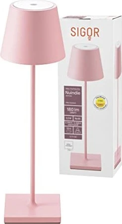 Sigor Nuindie Akku-Tischleuchte rund rosa