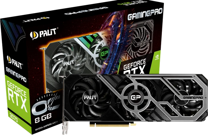 Palit GeForce RTX 3070 GamingPro OC V1 (LHR), 8GB GDDR6, HDMI, 3x DP