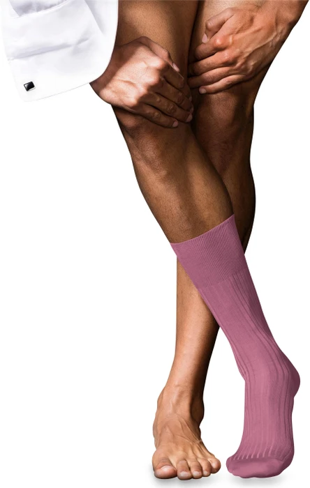 Falke No. 10 Pure Fil d'Écosse Socken rose (Herren)