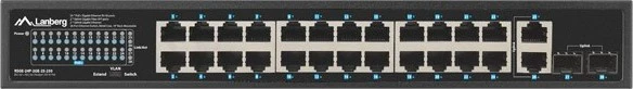 Lanberg RSGE Rackmount Gigabit Switch, 24x RJ-45, 2x RJ-45/SFP, 250W PoE+