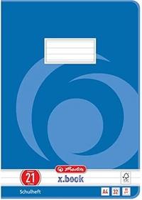 Herlitz x.book Schulheft, A4, Lineatur 21, 32 Blatt, 5er-Pack