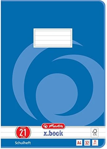 Herlitz x.book Schulheft, A4, Lineatur 21, 32 Blatt, 5er-Pack