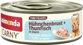 animonda Carny Adult Fine Fillets, mit Hühnchenbrust und Thunfisch in Sauce, 720g (12x 60g)