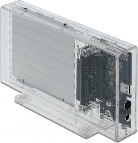 DeLOCK External Enclosure, transparent, 9.5mm, 2.5", USB-C 3.0
