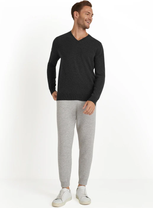 Falke Luxury V-Ausschnitt Pullover schwarz (Herren)