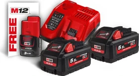 Milwaukee M18 High Output HNRG-552 Starterset 12/18V, 3.0/5.5Ah, Li-Ionen, 3 Akkus [14.0Ah] [234Wh]
