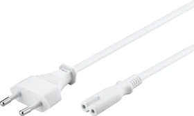 goobay Euro-Netzkabel, Eurostecker auf C7 Stecker, weiß, 1.5m