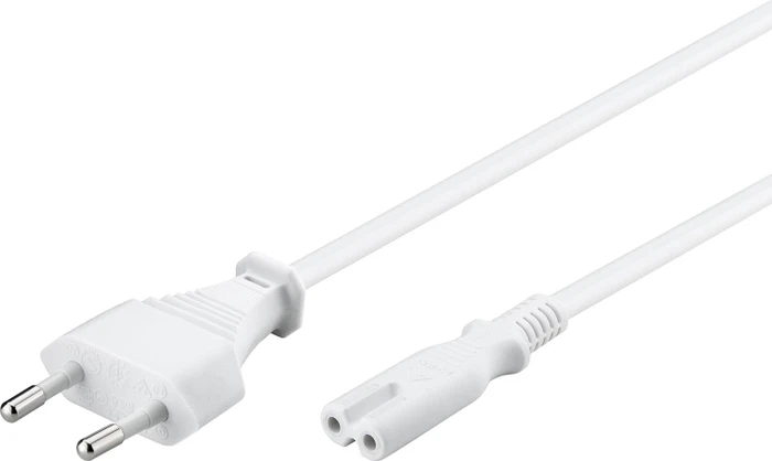 goobay Euro-Netzkabel, Eurostecker auf C7 Stecker, weiß, 1.5m
