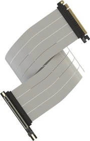 LinkUP AVA5 v4 ITX Armour Riser Kabel, rechts gerichtet, gewinkelt, PCIe 5.0, 700mm, weiß