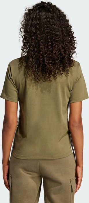 adidas Essentials 3-Streifen Cotton T-Shirt kurzarm olive strata/white (Damen)