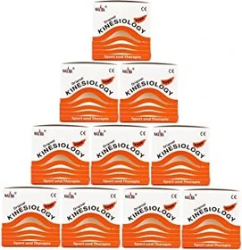 Nasara Kinesiology Tape Rolle 5cm x 5m orange, 10 Stück