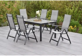 Merxx Carrara Gartenmöbel-Set diamantbraun, 7-tlg.
