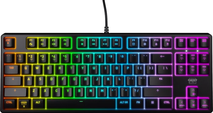 Cherry Xtrfy K4V2 TKL, schwarz, LEDs RGB, MX2A RGB RED, USB, UK