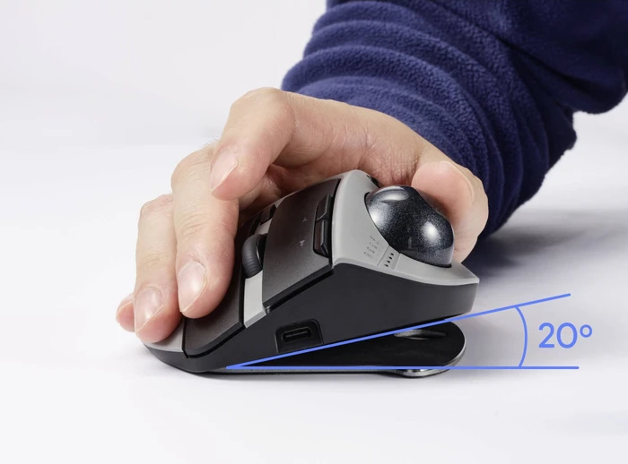 Renkforce RF-WLEM-500 Wireless Trackball Mouse grau/schwarz, USB-A/Bluetooth