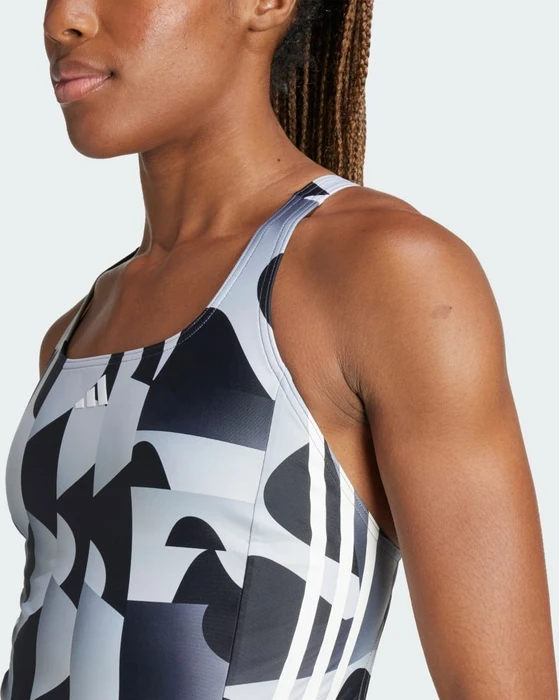 adidas 3-Streifen Graphic Badeanzug schwarz (Damen)