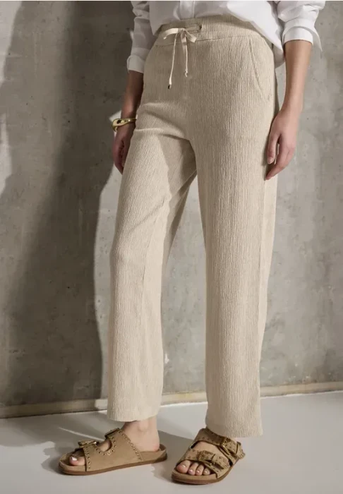 Street One Straight Leg Struktur Hose moonstone sand (Damen)