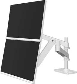 Ergotron LX Pro Dual Monitor Arm, hohe Säule, Tischhalterung, C-Klemme weiß