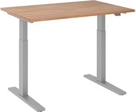 Hammerbacher Ergonomic Aktiv XMKA12 elektrisch höhenverstellbarer Sitz-Steh-Schreibtisch 120x80cm Nussbaum/silber