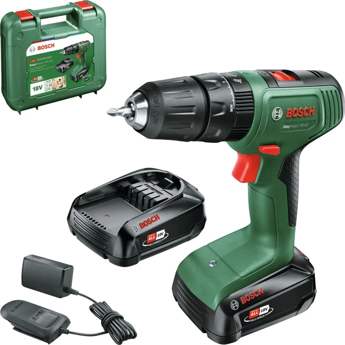 Bosch DIY EasyImpact 18V-40 Akku-Schlagbohrschrauber inkl. Koffer + 2 Akkus 2.0Ah