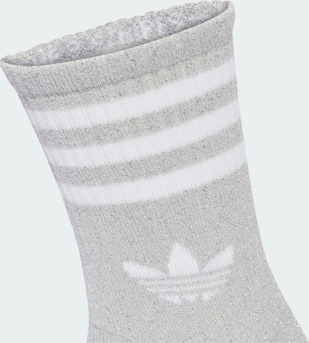 adidas 3-Stripes Glitter Crew Socken silver metallic/white, 2 Paare (Damen)