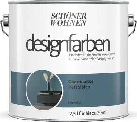 Schöner Wohnen Designfarben innen charmantes petrolblau, 2.5l