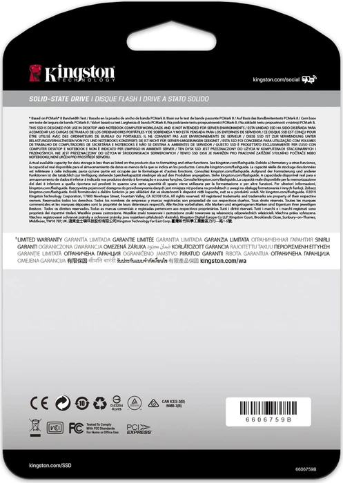 Kingston KC2500 NVMe PCIe SSD 2TB, M.2 2280 / M-Key / PCIe 3.0 x4
