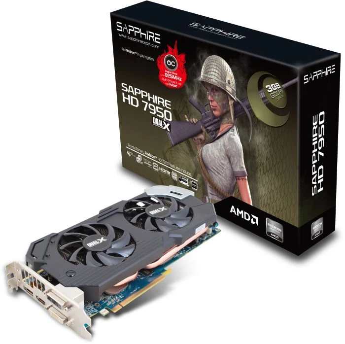 Sapphire Radeon HD 7950 Boost, 3GB GDDR5, 2x DVI, HDMI, DP, lite retail
