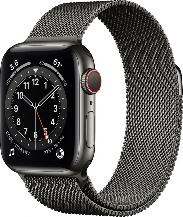 Apple Watch Series 6 (GPS + Cellular) 40mm Edelstahl graphit mit Milanaise-Armband graphit