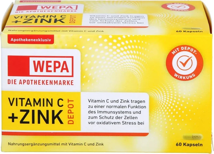 Wepa Vitamin C + Zink Kapseln, 60 Stück