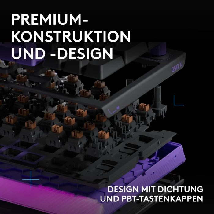 Logitech G512 X 98 TMR, schwarz, Dual-Swap analog/mechanisch, taktil, USB, DE