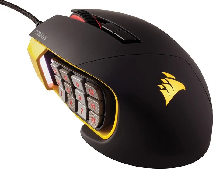 Corsair Scimitar Pro RGB Optical MOBA/MMO Gaming Mouse gelb, USB