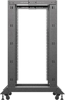 Lanberg Open Rack Series 19" Open Frame Rack 22HE, 4-Pfosten, Flat Pack, tiefenverstellbar, 430-590mm, V2, RAL 9004, 800mm tief