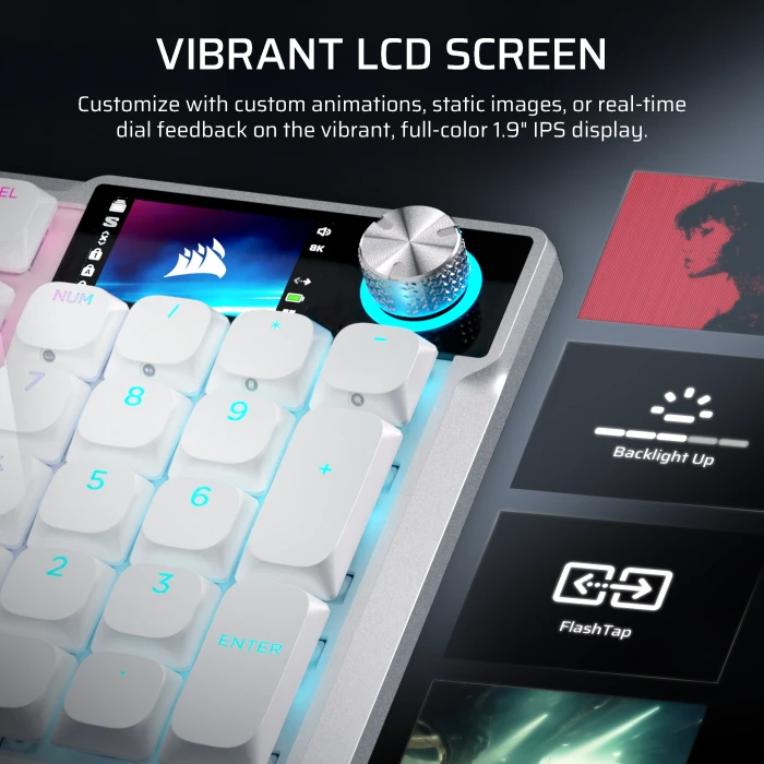 Corsair Vanguard Air 99 Wireless, weiß, LEDs RGB, Corsair OPX Low-Profile, USB/Bluetooth, US