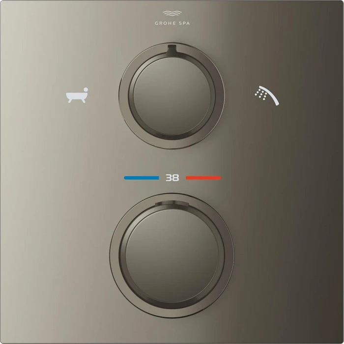 Grohe Allure Thermostat-Wannenbatterie mit integrierter 2-Wege-Umstellung satin graphite