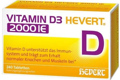 Vitamin D3 Hevert 2000 I.E. Tabletten, 240 Stück