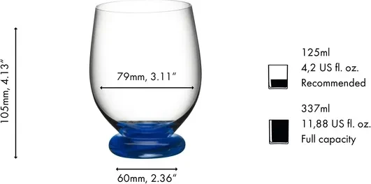 Riedel Fatto A Mano Trinkglas Becher Piccolo dunkelblau